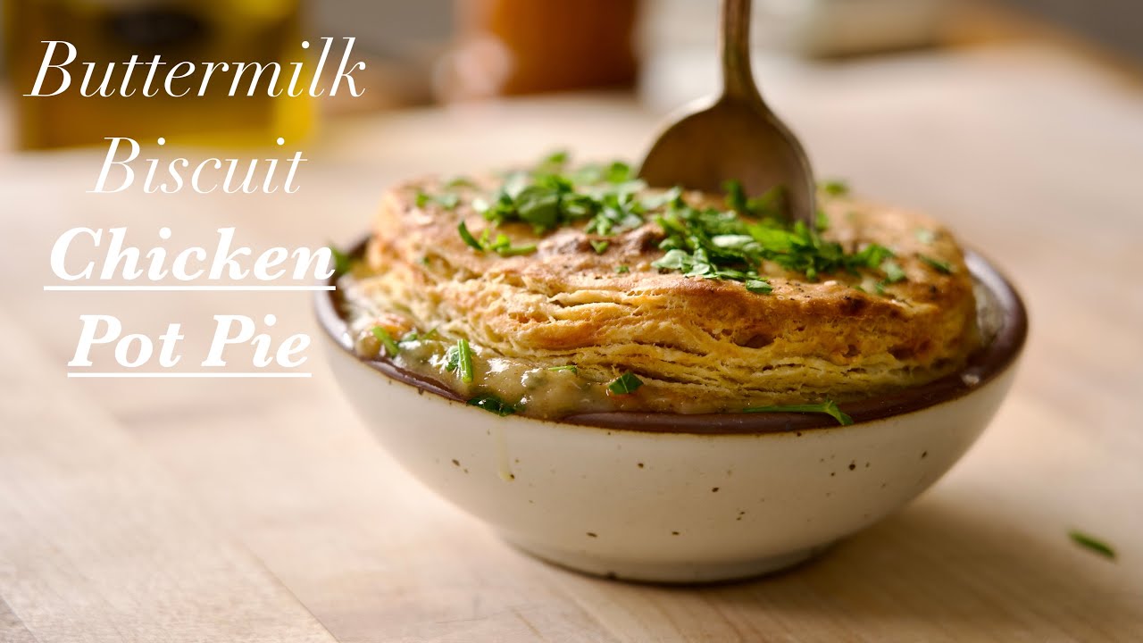 Video thumbnail for Buttermilk Biscuit Chicken Pot Pie