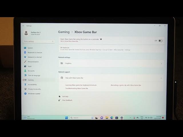 Video thumbnail for How to Enable and Disable Xbox Game Bar on Microsoft Surface Go 3