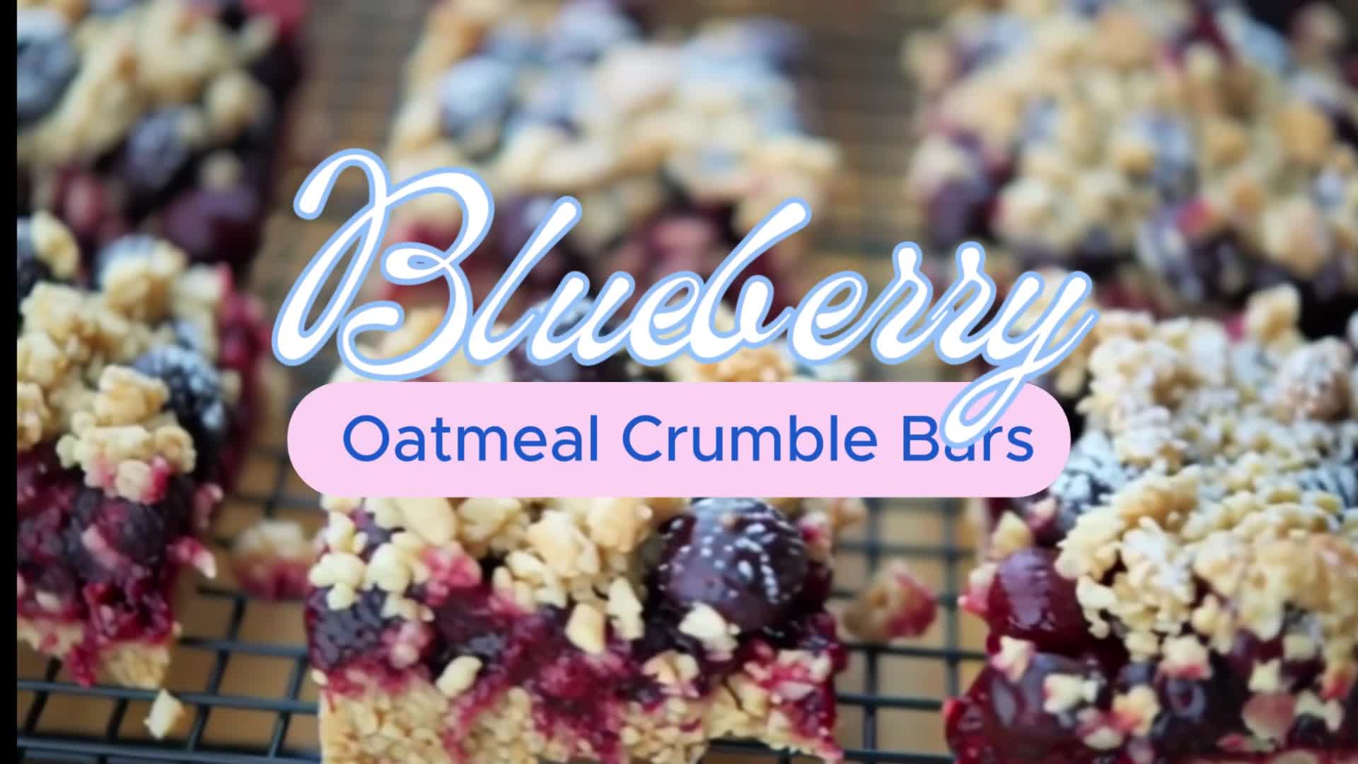 Video thumbnail for Blueberry Oatmeal Crumble Bars – Easy, Juicy & Perfectly Chewy
