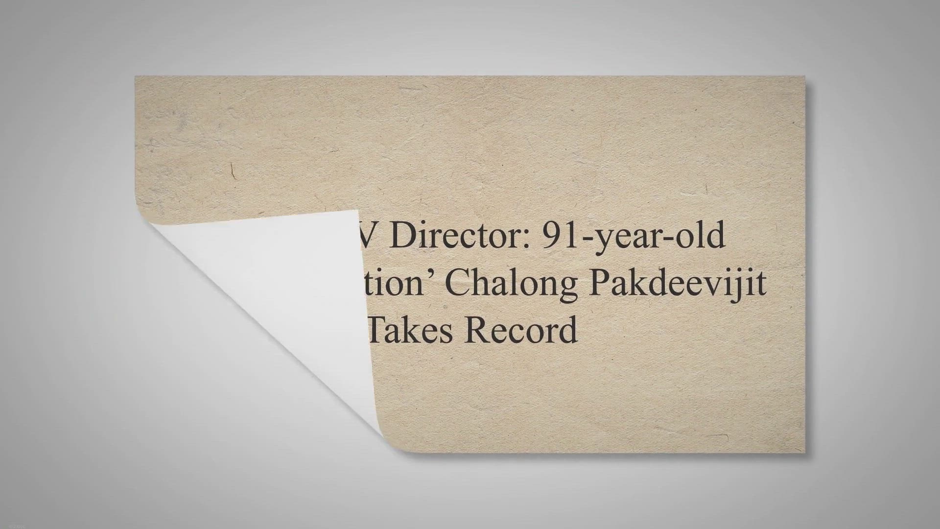 'Video thumbnail for Oldest TV director: 91-year-old ‘King of Action’ Chalong Pakdeevijit takes record'
