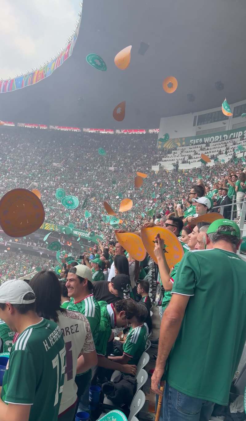 Video thumbnail for Mexican Fans Rain Sombreros at FIFA World Cup Opener