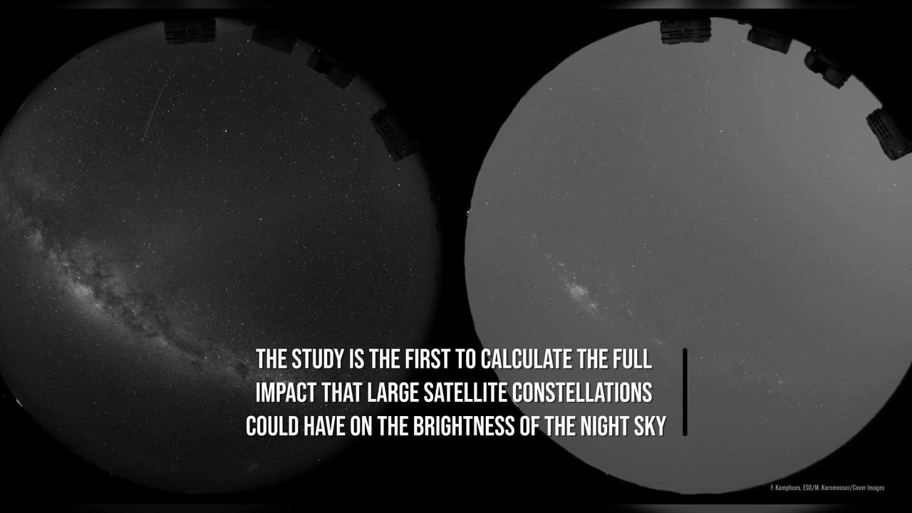 Video thumbnail for Experts warn Elon Musk's satellites could 'end astronomy' and 'light up the night sky'.