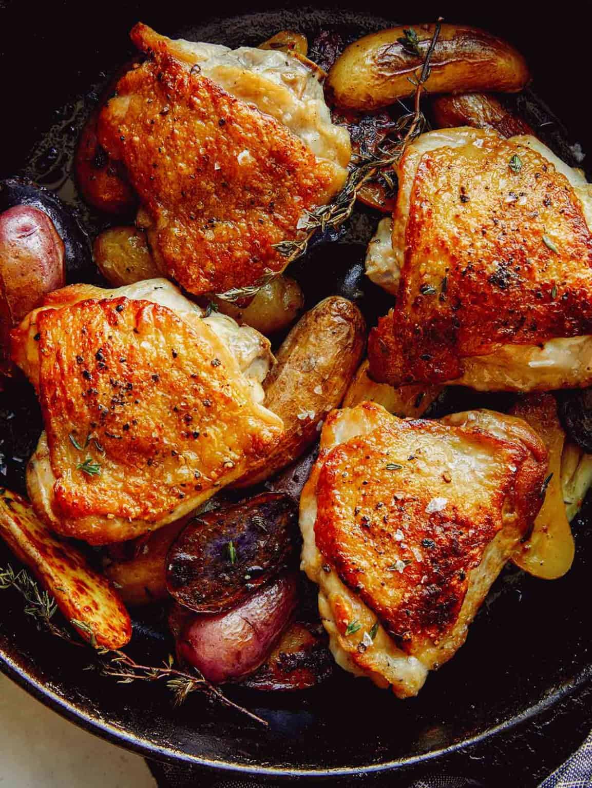 'Video thumbnail for Crispy Baked Chicken Thighs Recipe '