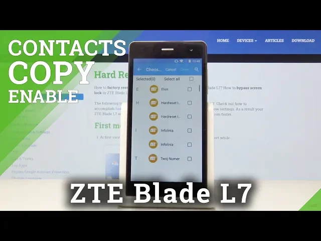 Video thumbnail for How to Transfer Contacts in ZTE Blade L7 – Copy Numbers