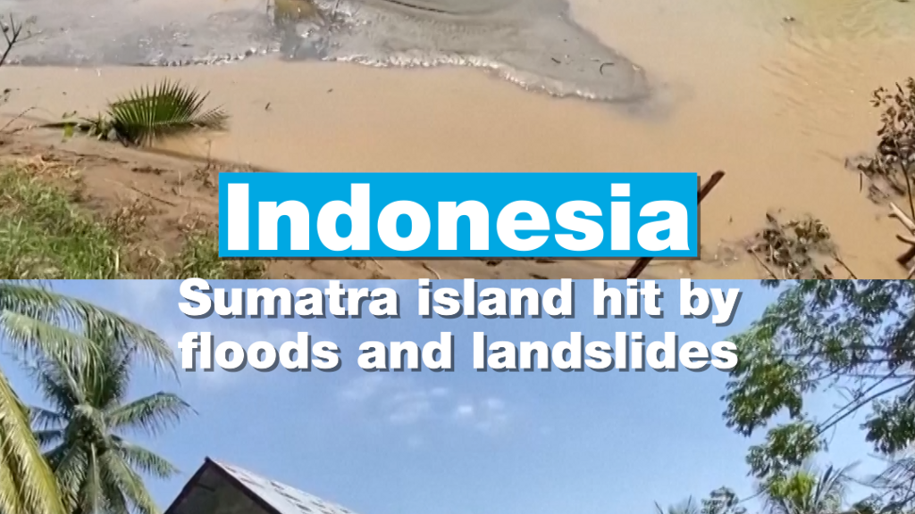 Video thumbnail for Floods and landslides hit Indonesia’s Sumatra