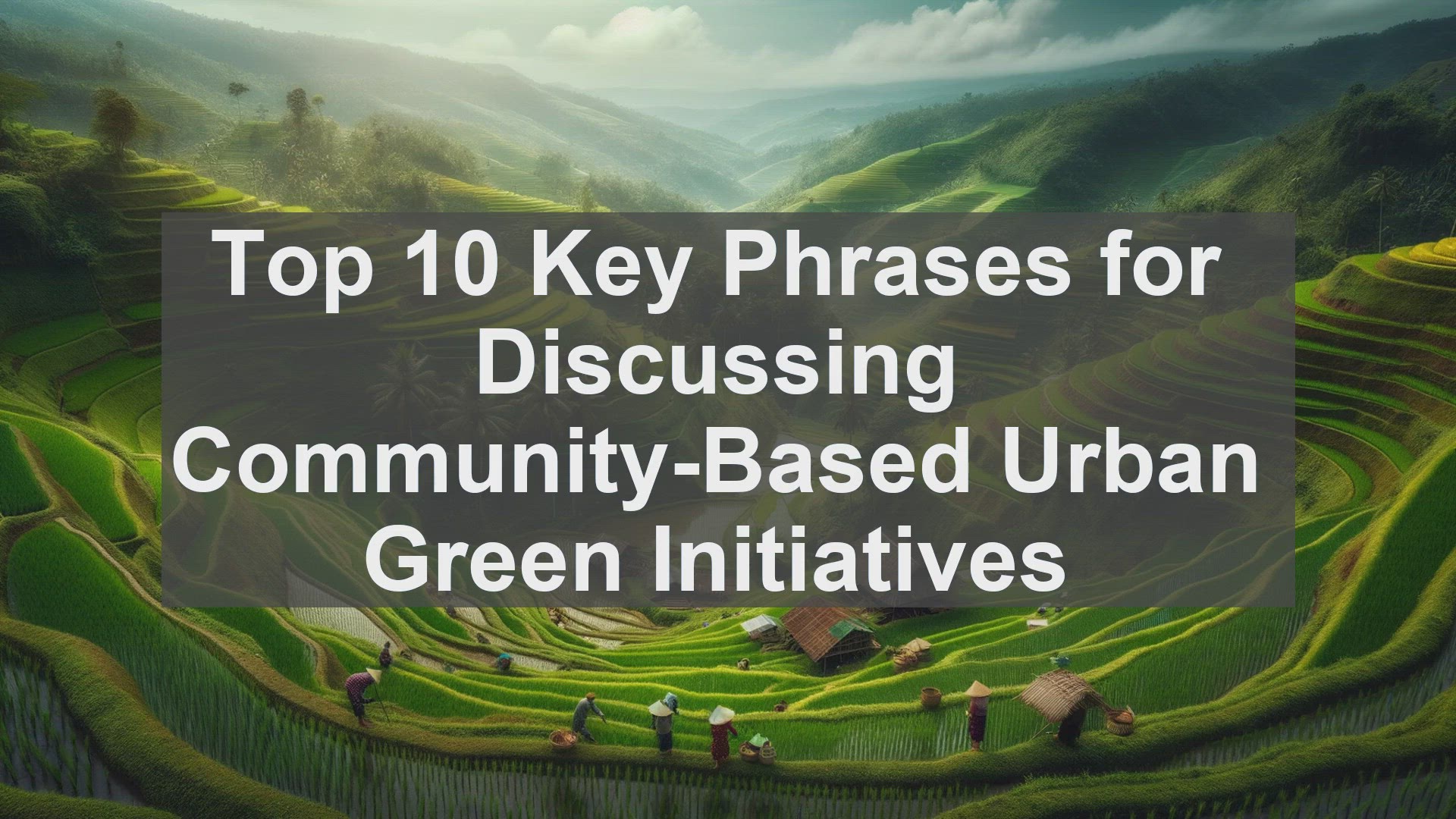 'Video thumbnail for Top 10 Key Phrases for Discussing CommunityBased Urban Green Initiatives'