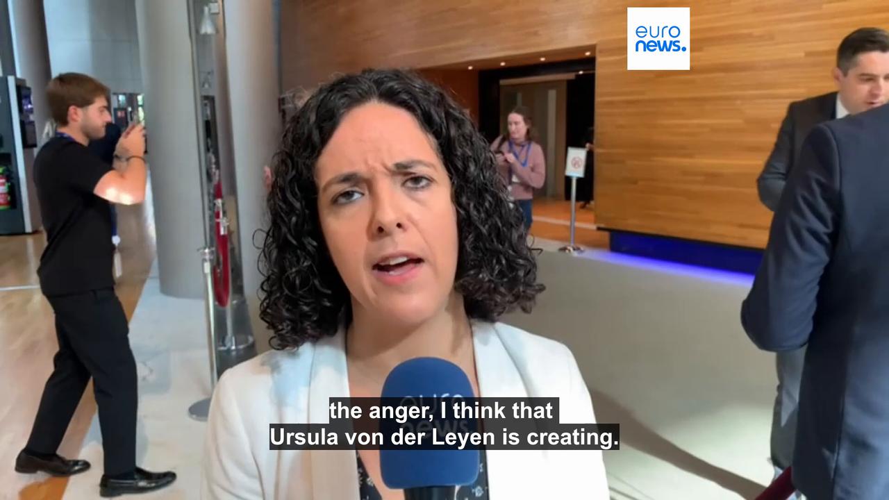 'Video thumbnail for Von der Leyen's Commission survives far-right and far-left no-confidence motions'