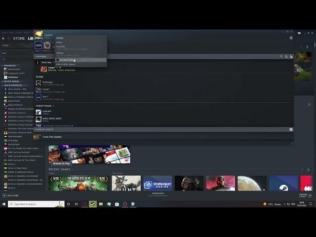 Video thumbnail for Steam 2022 - How To Turn On & Off Do Not Disturb Mode | Steam DND