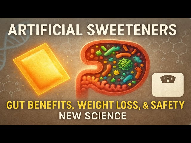 Video thumbnail for Artificial Sweeteners: Gut Benefits, Weight Loss, & Safety | New Science