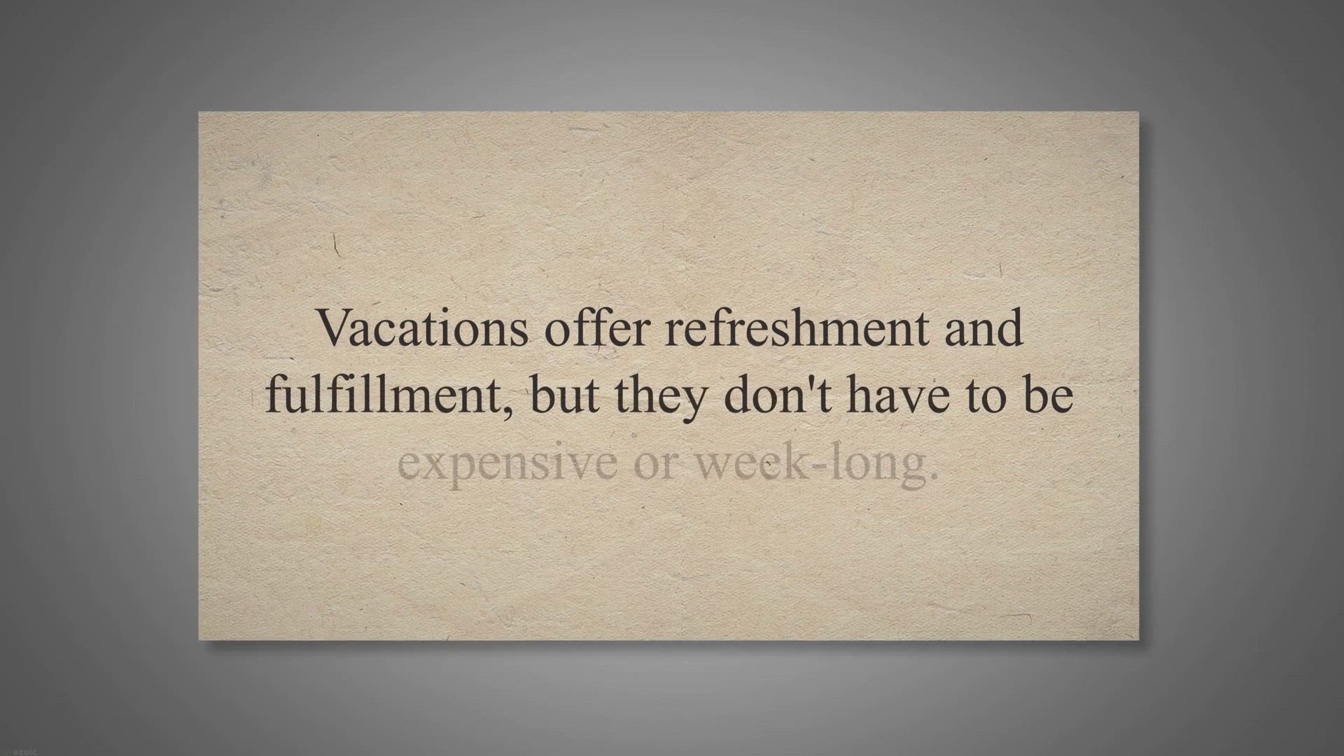 Video thumbnail for Create a life you don’t need a vacation from work