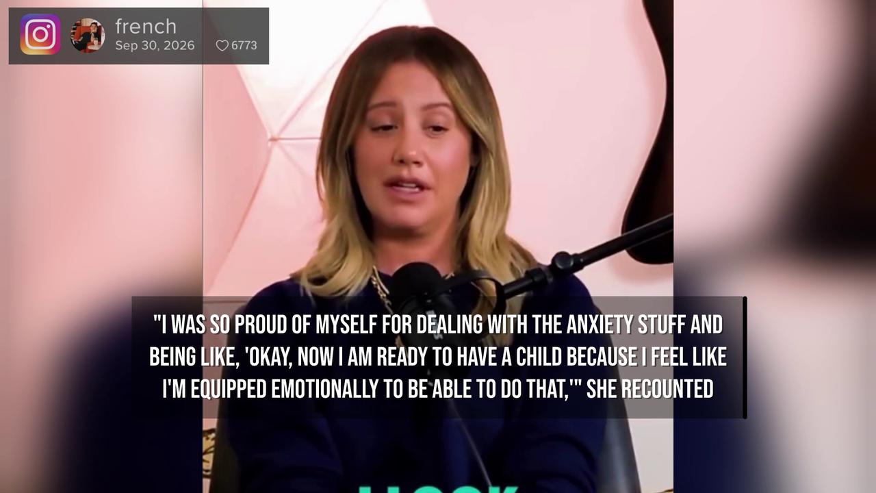 Video thumbnail for Ashley Tisdale tried to divorce husband 'so many times' during postpartum depression battle.
