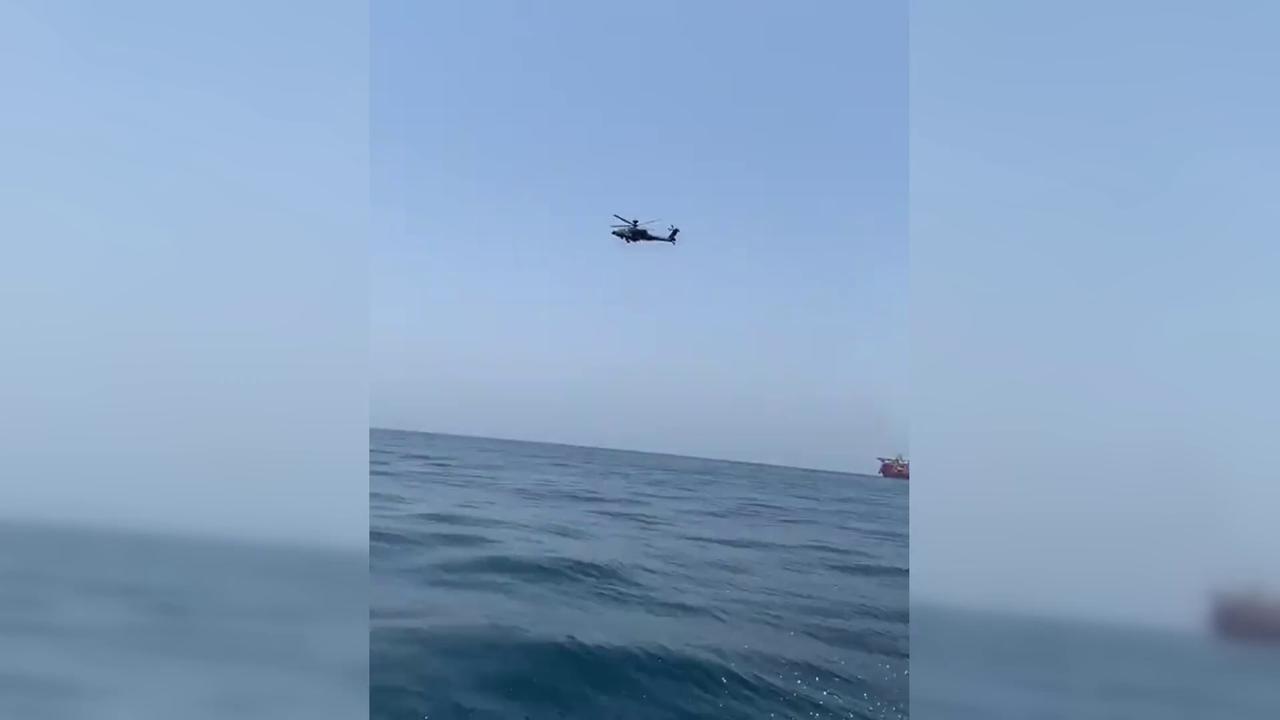 Video thumbnail for Iran: U.S. Apache Helicopter Spotted Over Iranian Fishing Boats.