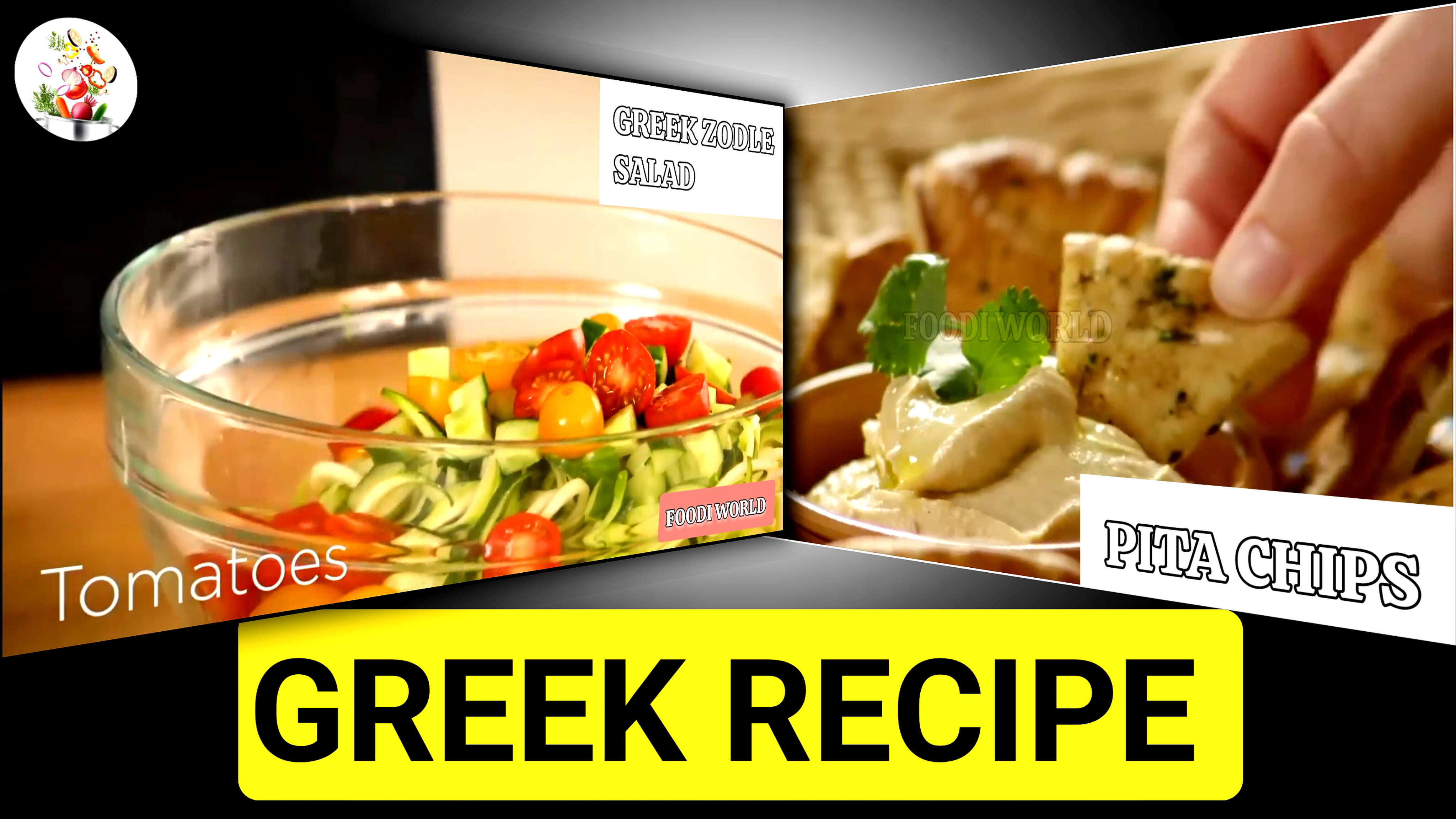 Video thumbnail for Pita chips and GREEK zodle Recipe At Home in 2 Minutes