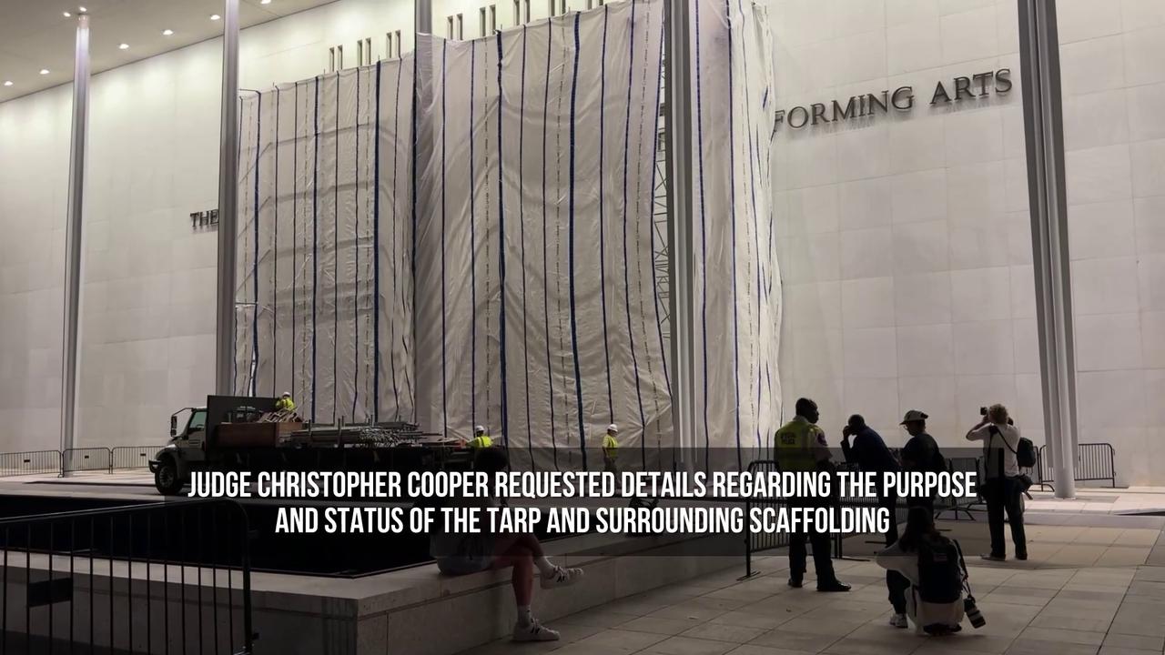 Video thumbnail for Judge Demands Explanation for Tarp Covering Kennedy Center Facade.