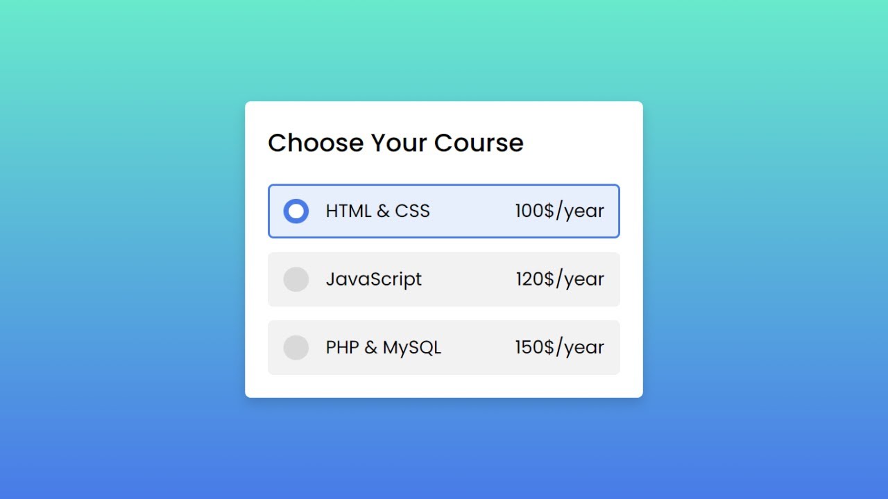 'Video thumbnail for Custom Radio Button in HTML and CSS'