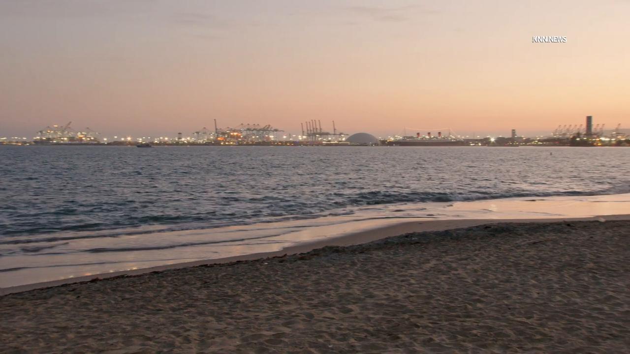 Video thumbnail for US, Los Angeles: Long Beach High Tides Part 1.