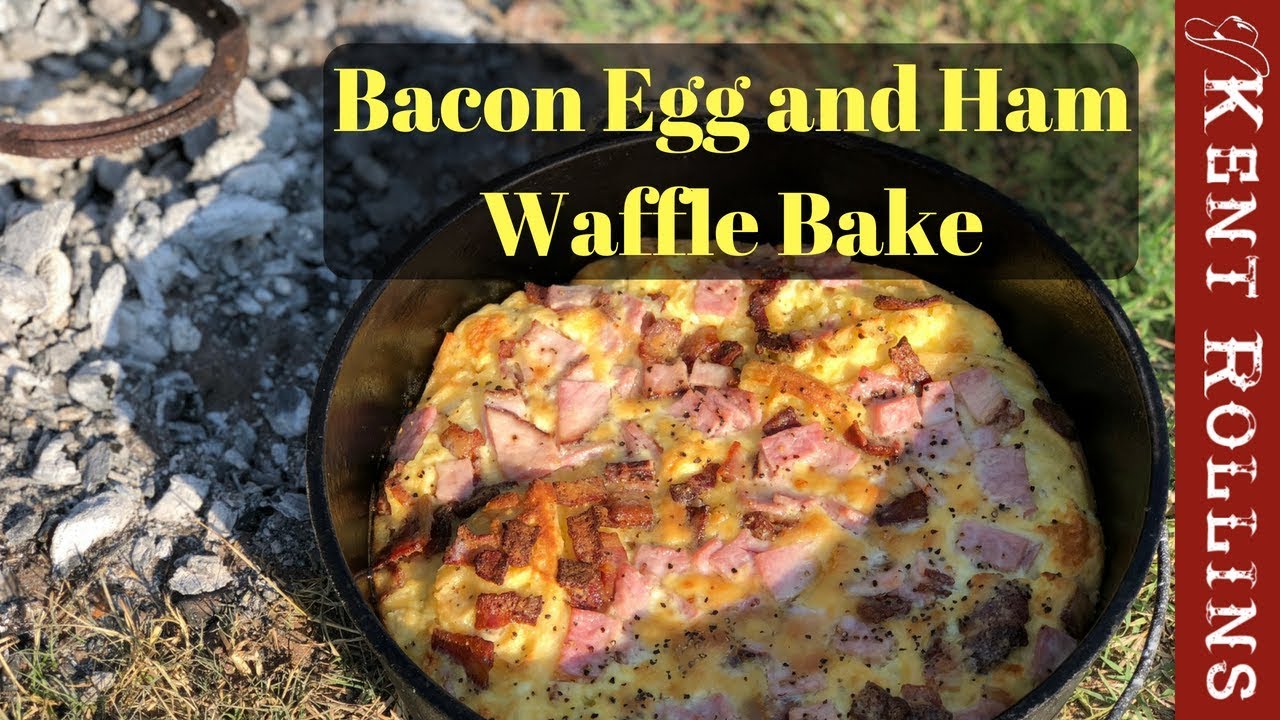 'Video thumbnail for Easy Camping Breakfast - Bacon Egg and Ham Waffle Bake'