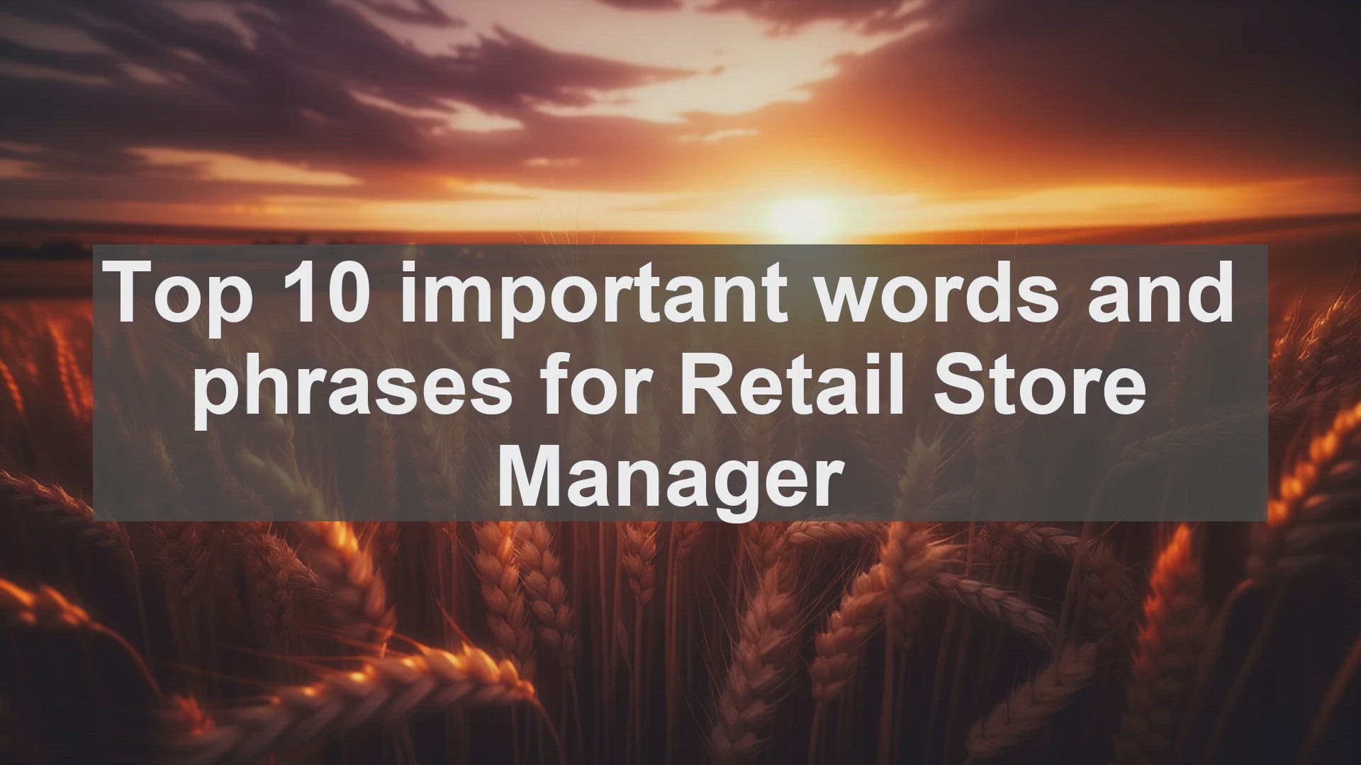 'Video thumbnail for Top 10 important words and phrases for Retail Store Manager'