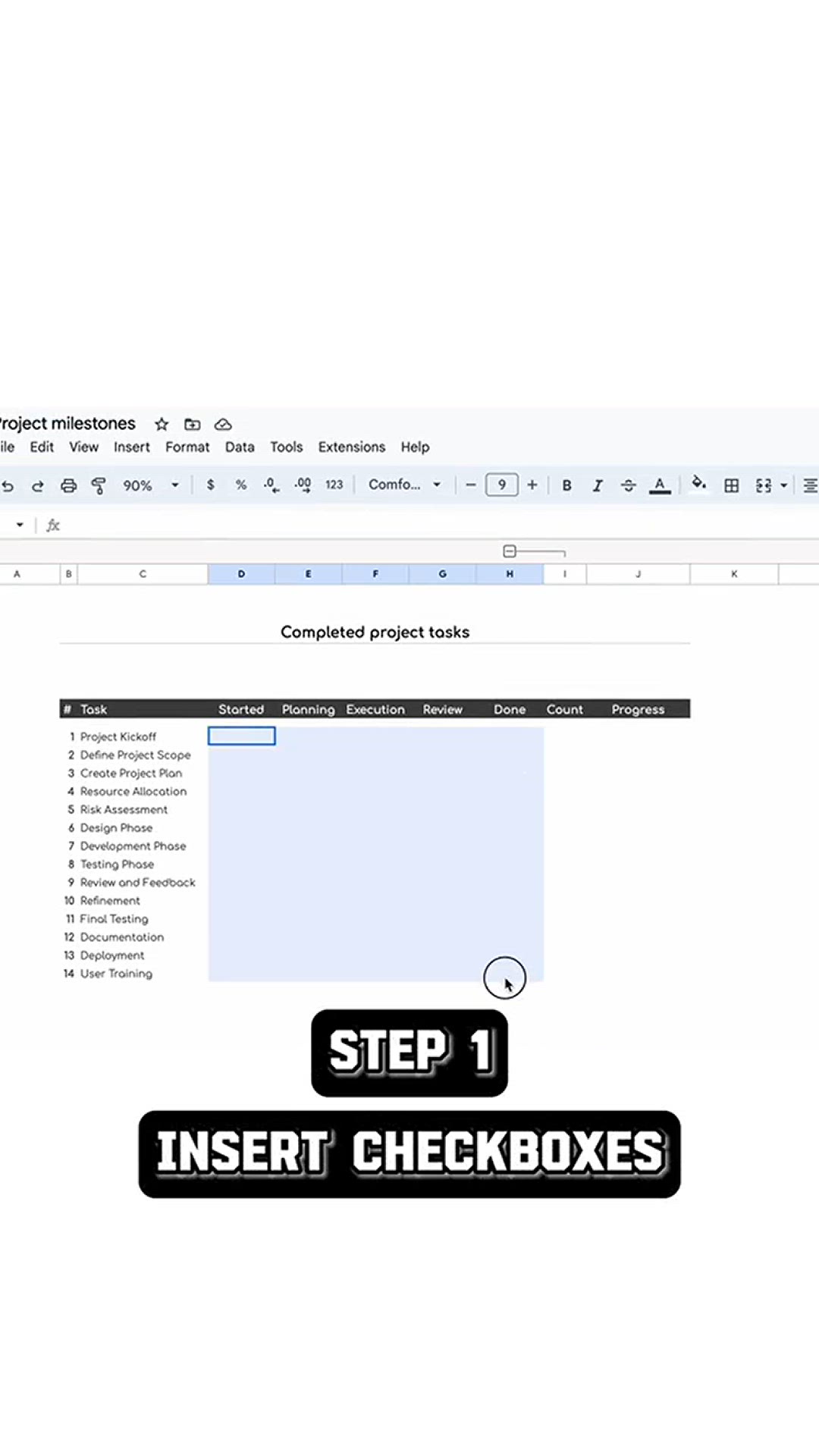 'Video thumbnail for How to Create a visual project tracker in 4 easy steps in #Googlesheets'