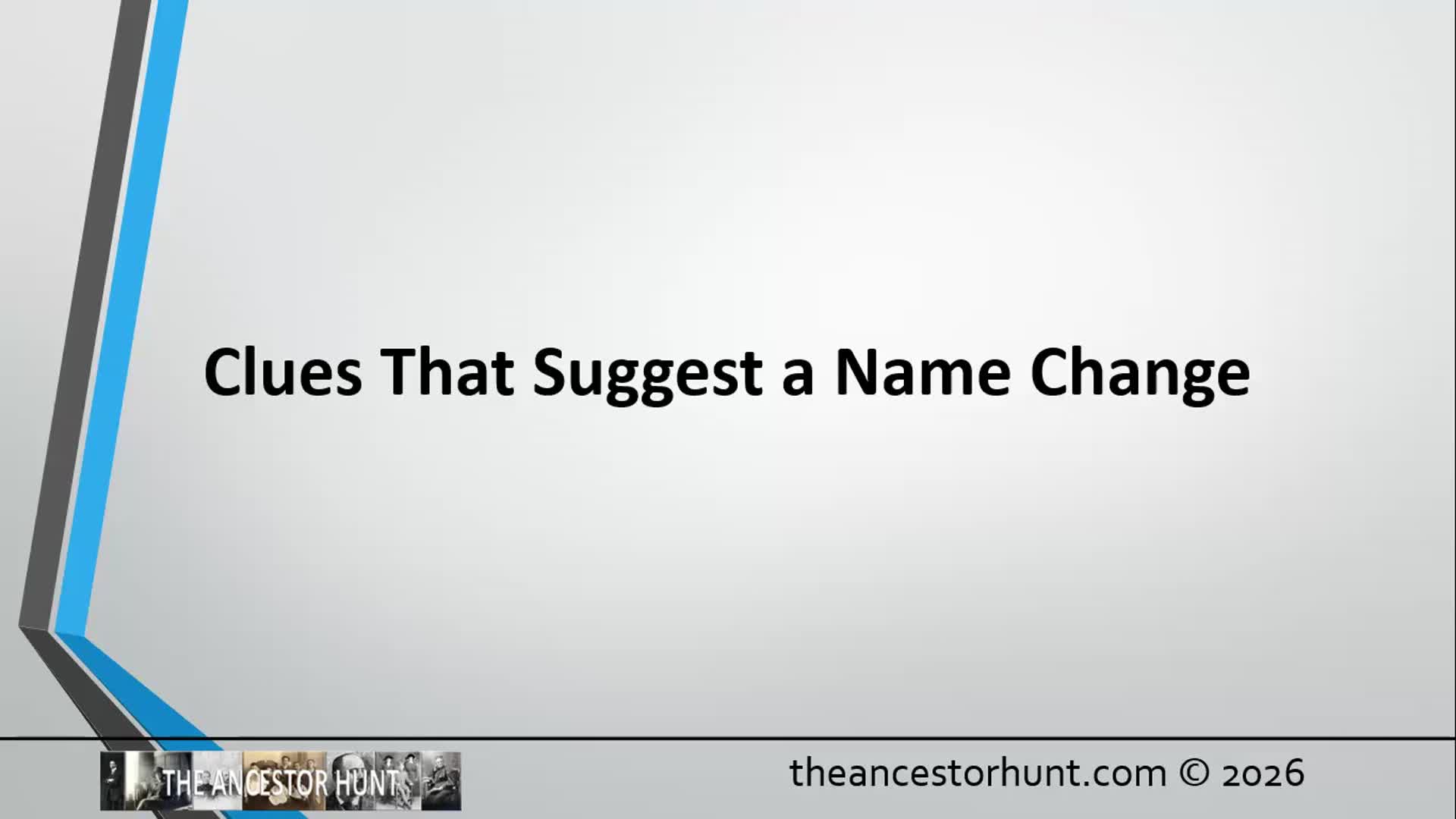 Video thumbnail for Clues That Suggest a Name Change