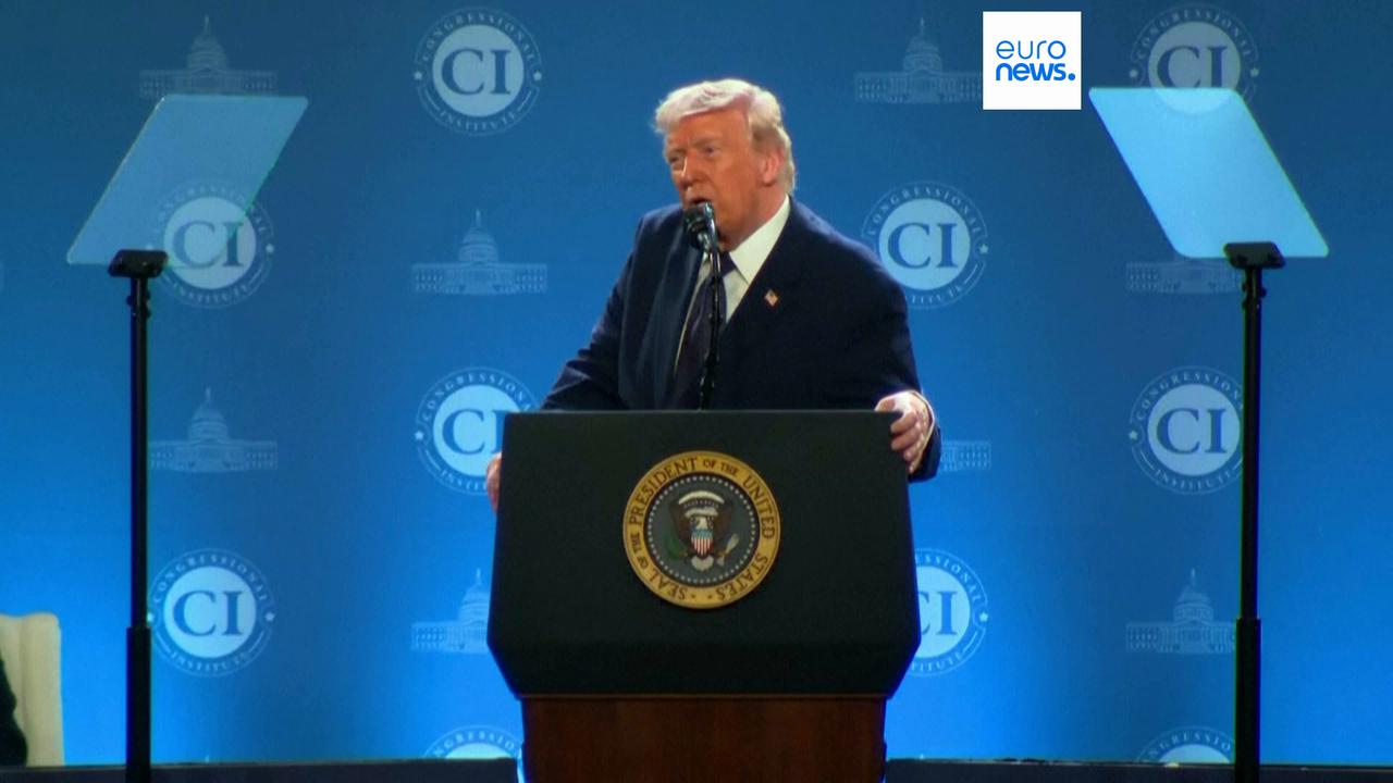 Video thumbnail for Watch: Trump says Iran war will end 'pretty quickly'