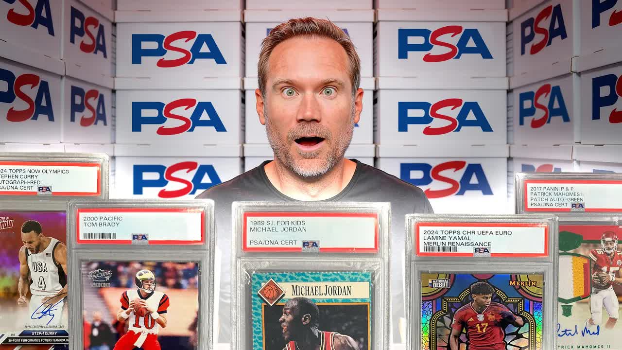 Video thumbnail for sports card investor: $150k+ blind psa reveal! shocking card grading results, including mahomes, jordan, and more!