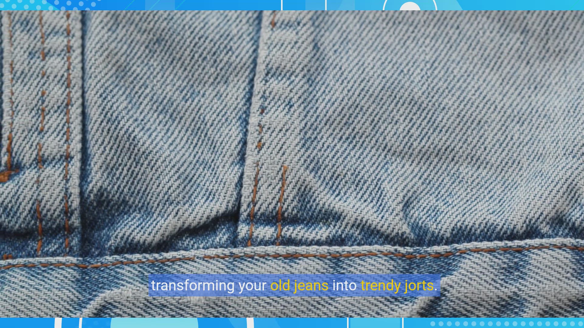'Video thumbnail for DIY Sustainable Fashion: Upcycle Old Jeans into Trendy Jorts'