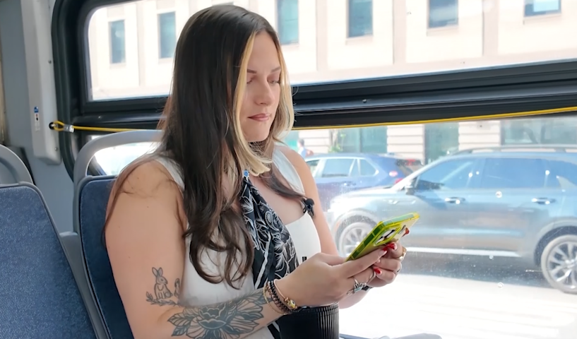 Video thumbnail for Toll of Commuting: Hoboken woman turns her daily bus ride into productive time