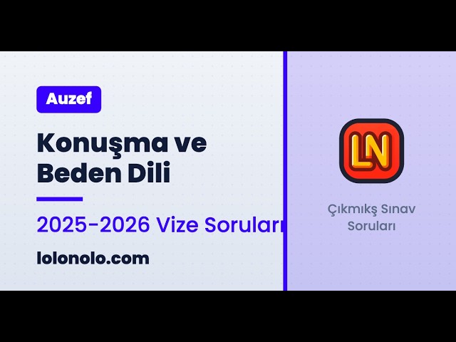 Video thumbnail for Konuşma ve Beden Dili 2025-2026 Vize Soruları