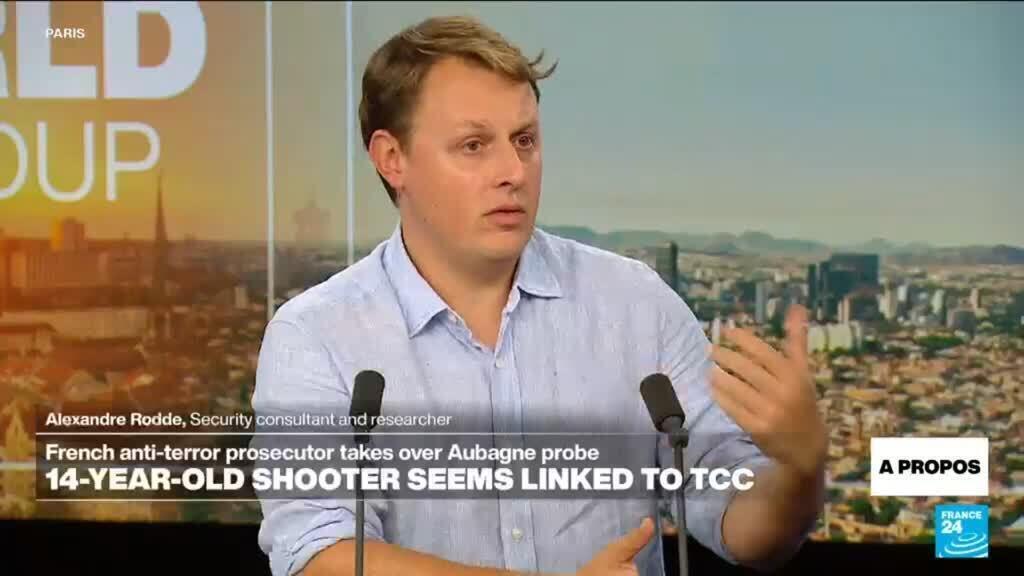 Video thumbnail for French anti-terror investigators probe True Crime Community link to school shooting