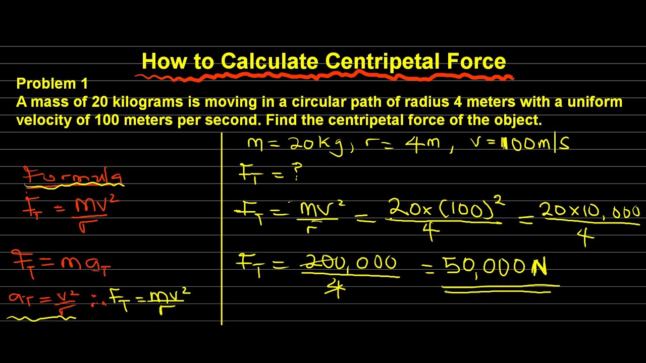 'Video thumbnail for How to Calculate Centripetal Force'