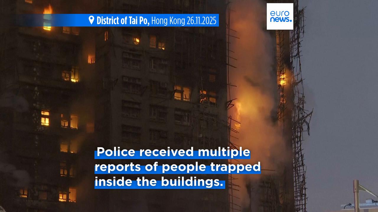 Video thumbnail for At least 36 dead and 279 still missing as blaze engulfs Hong Kong residential complex