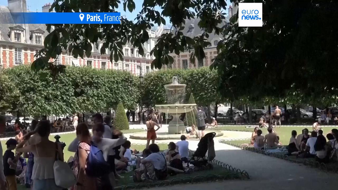 Video thumbnail for Europe continues to swelter amid record-breaking temperatures