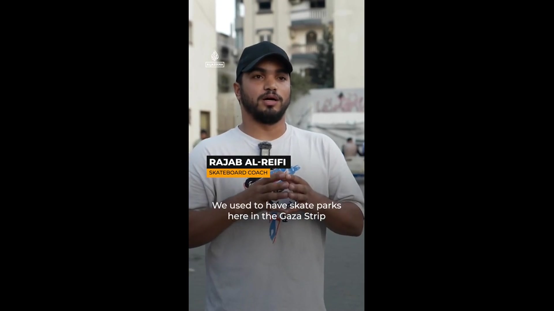 'Video thumbnail for Palestinians reclaim joy by using Gaza rubble as makeshift skatepark'