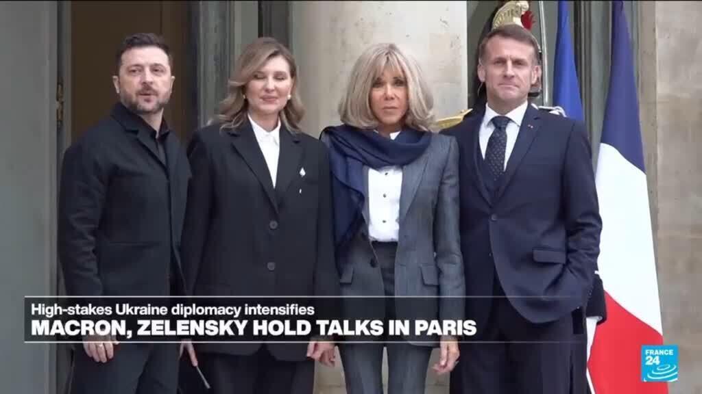 Video thumbnail for High-stakes Ukraine diplomacy intensifies as Zelensky is in Paris