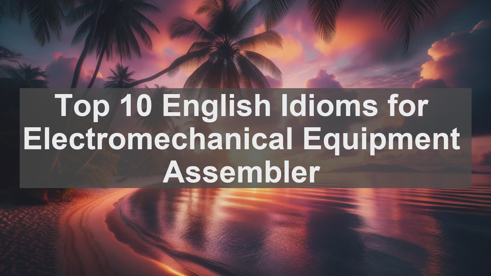 'Video thumbnail for Top 10 English Idioms for Electromechanical Equipment Assembler'