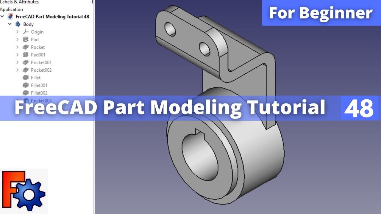 'Video thumbnail for FreeCAD Part Modeling Tutorial 48 | FreeCAD Tutorial | FreeCAD Part Design | Mechnexus |'