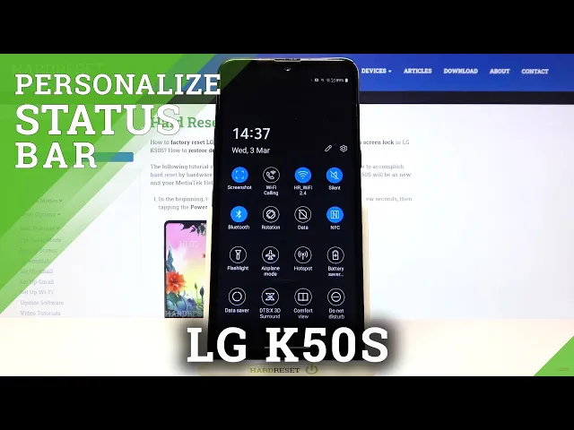 Video thumbnail for LG K50S and Notification Bar - Change Notification Bar Icons