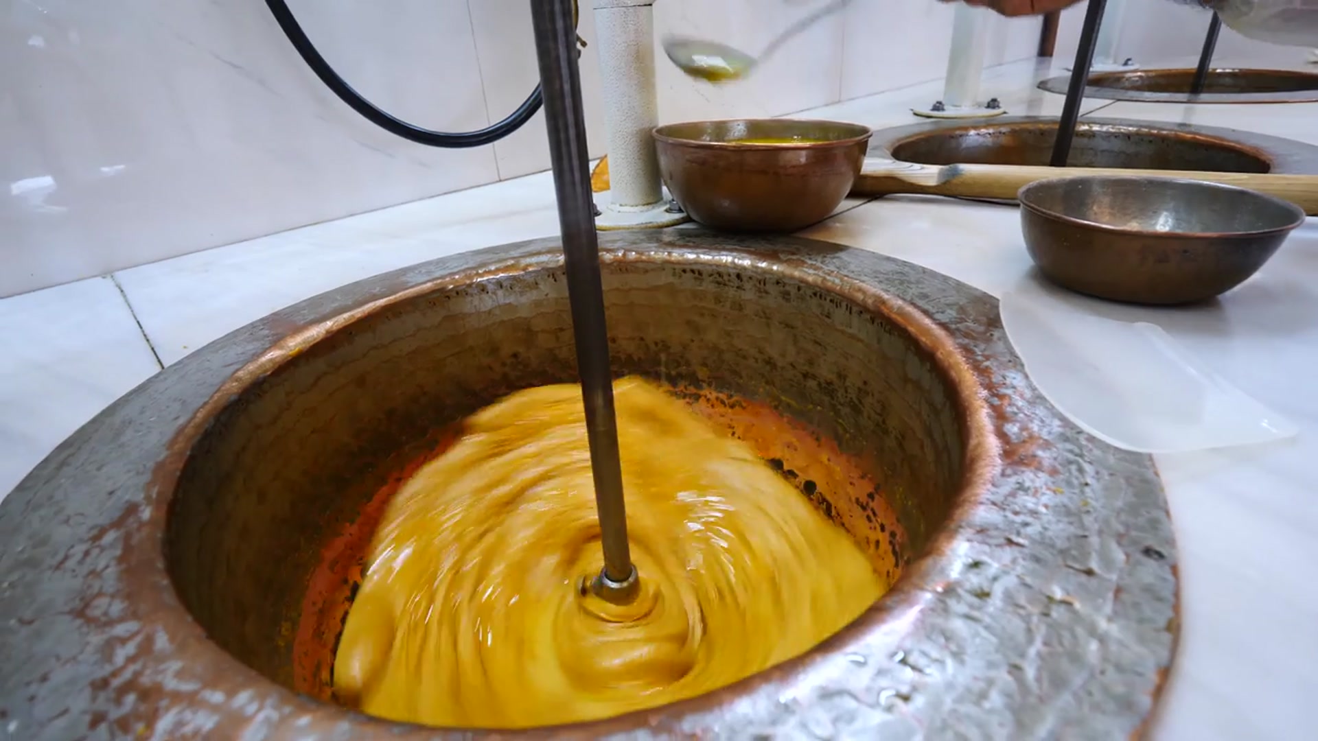 'Video thumbnail for Sweet IRANIAN DESSERTS in Qom, Iran!! Traditional Sohan PERSIAN Saffron Brittle Factory Tour!!'