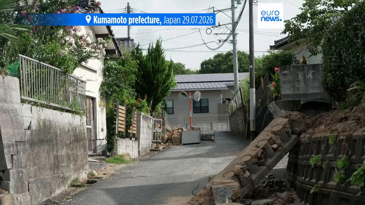 Video thumbnail for Rescuers scramble to locate survivors as death toll climbs to 18 after powerful quake hits southwestern Japan