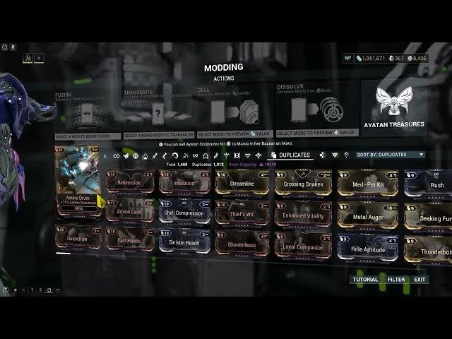 Video thumbnail for How To Sort Mods By Duplicates In Warframe
