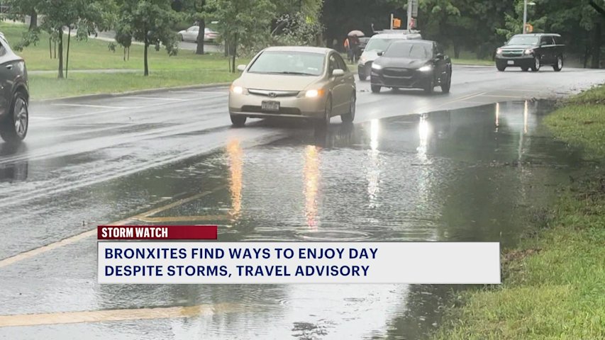 Video thumbnail for NYC officials advise against travel as some streets flooded across The Bronx