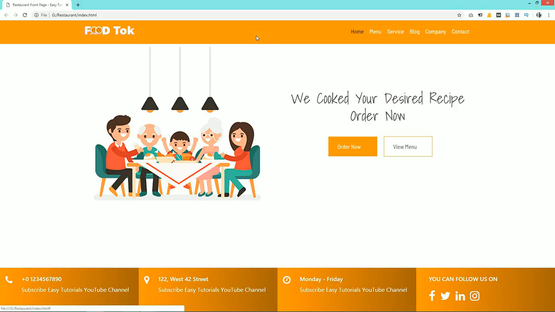 'Video thumbnail for How To Make Restaurant Website Header  Using HTML CSS And Bootstrap'