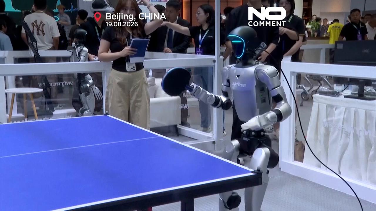 Video thumbnail for China showcases next‑gen humanoid robots as US curbs push firms abroad