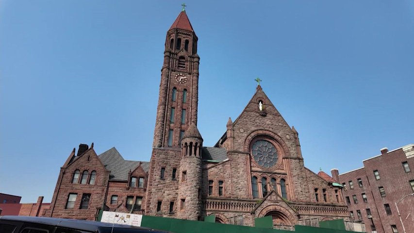 Video thumbnail for Parishioners, community members fight to keep historic Yonkers church as is