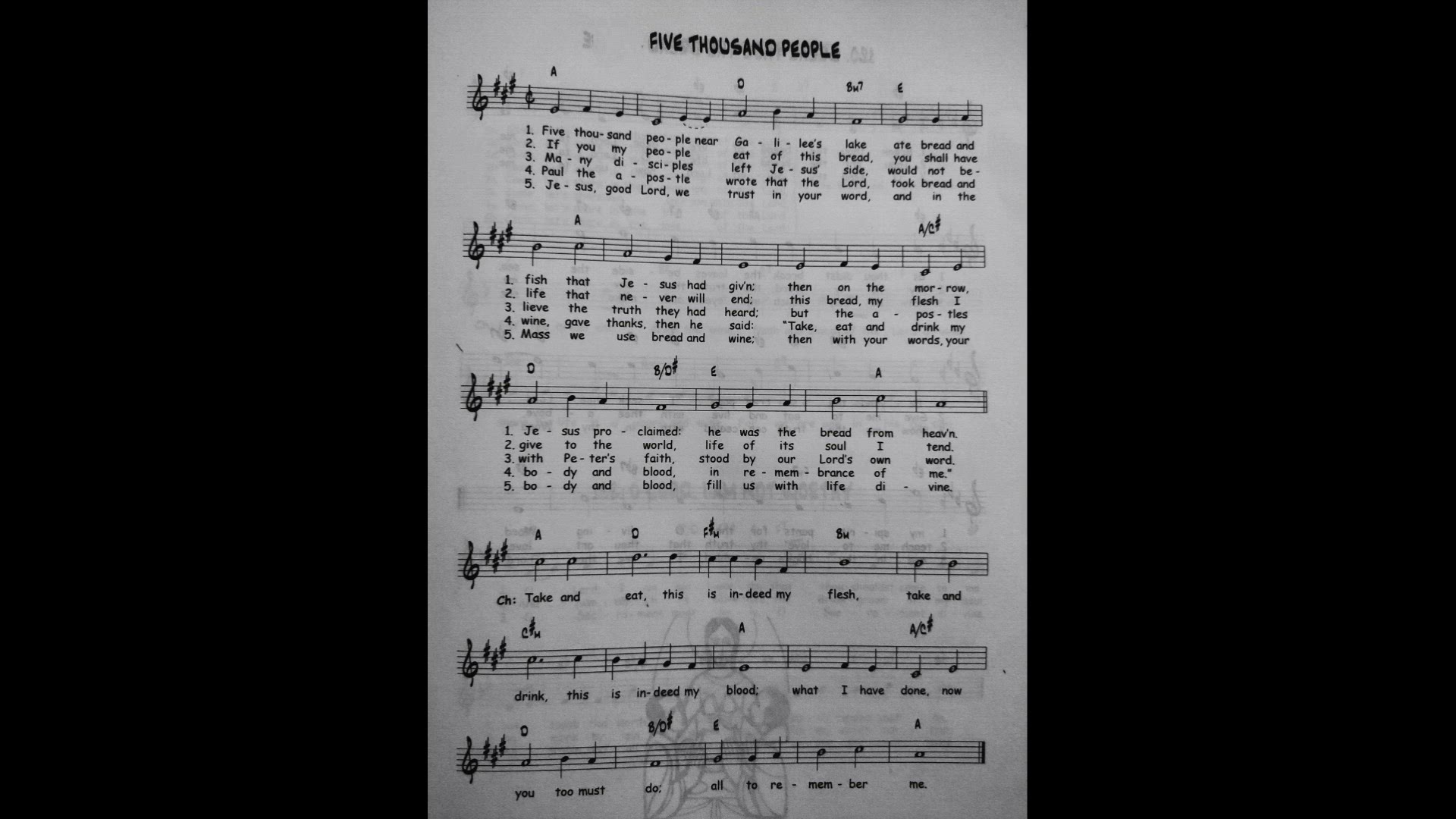 'Video thumbnail for Five Thousand People - Catholic Mass Song Sheet Music'