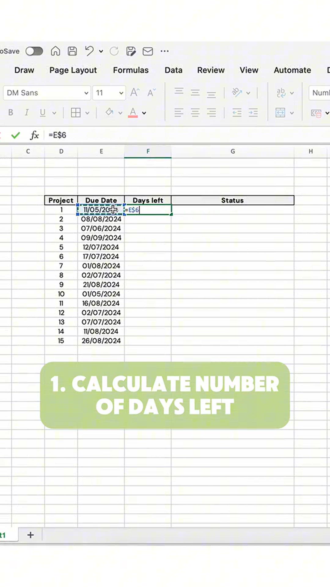 Video thumbnail for Create a deadline tracker in #Excel, and never miss a project deadline anymore!