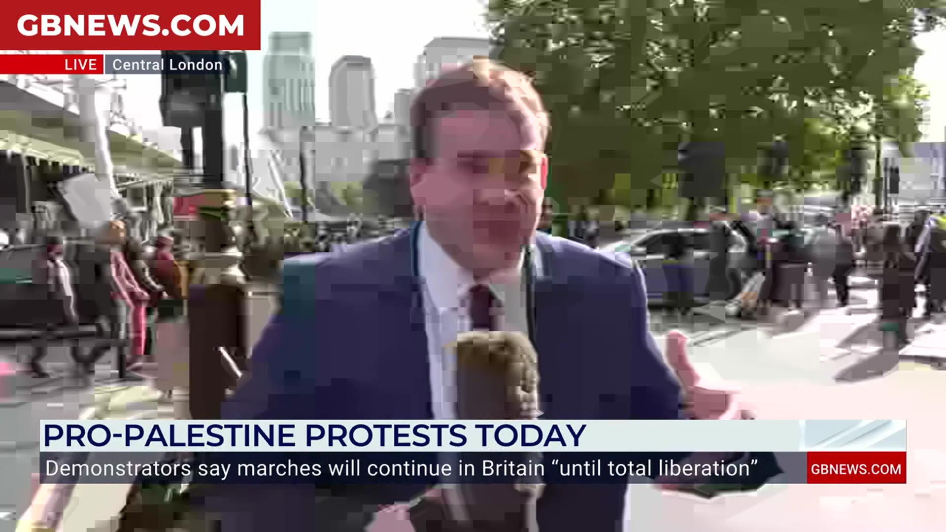 'Video thumbnail for 'Plenty of police presence' at pro-Palestine protest, GB News' Jack Carson says'