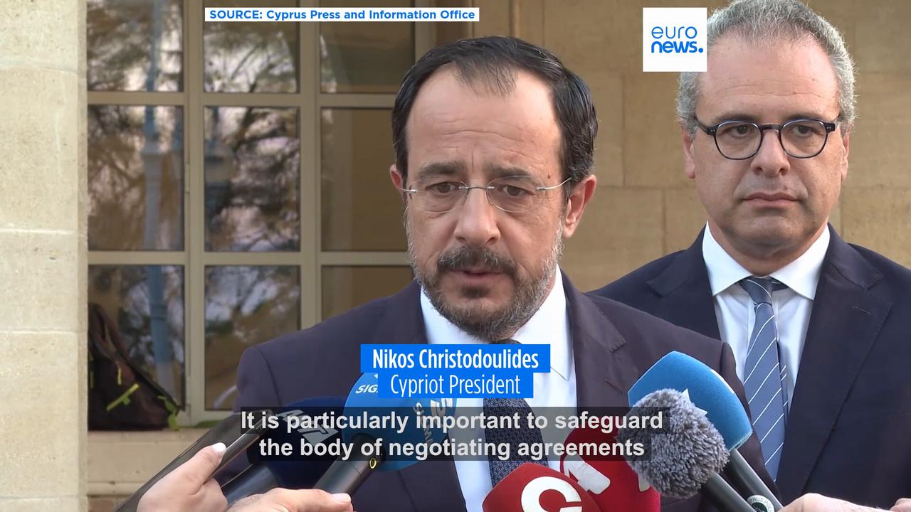 Video thumbnail for Rival leaders of divided Cyprus agree to meet weekly after UN chief's visit
