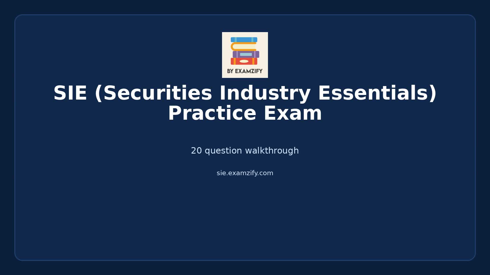 Video thumbnail for SIE (Securities Industry Essentials) Practice Exam
